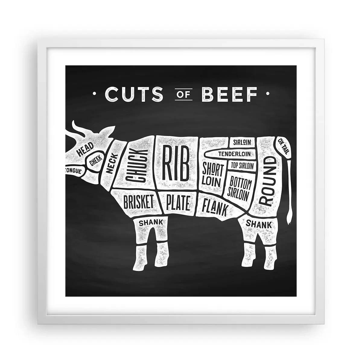 Poster in einem weißen Rahmen - Metzger Grundierung - 50x50 cm