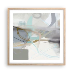 Poster in einem Rahmen aus heller Eiche - Neblige Abstraktion - 50x50 cm