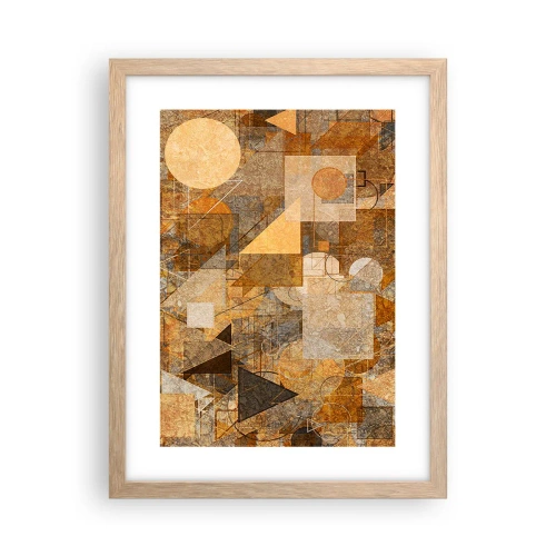 Poster in einem Rahmen aus heller Eiche - Eine kubistische Studie aus Bronze - 30x40 cm