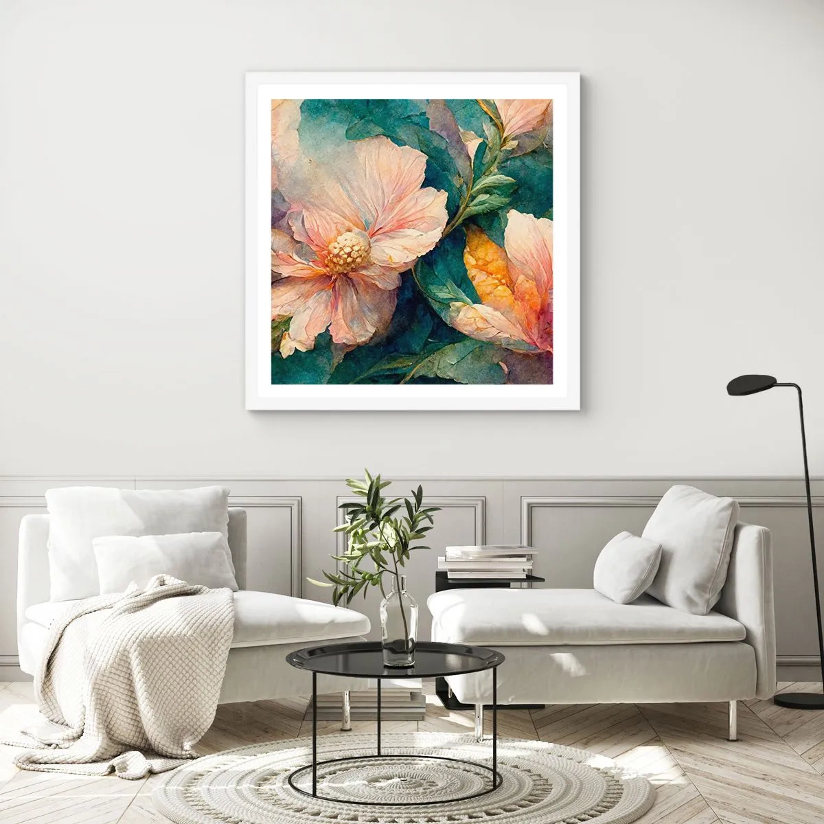 Poster in einem weißen Rahmen - Pure Subtilität - 60x60 cm