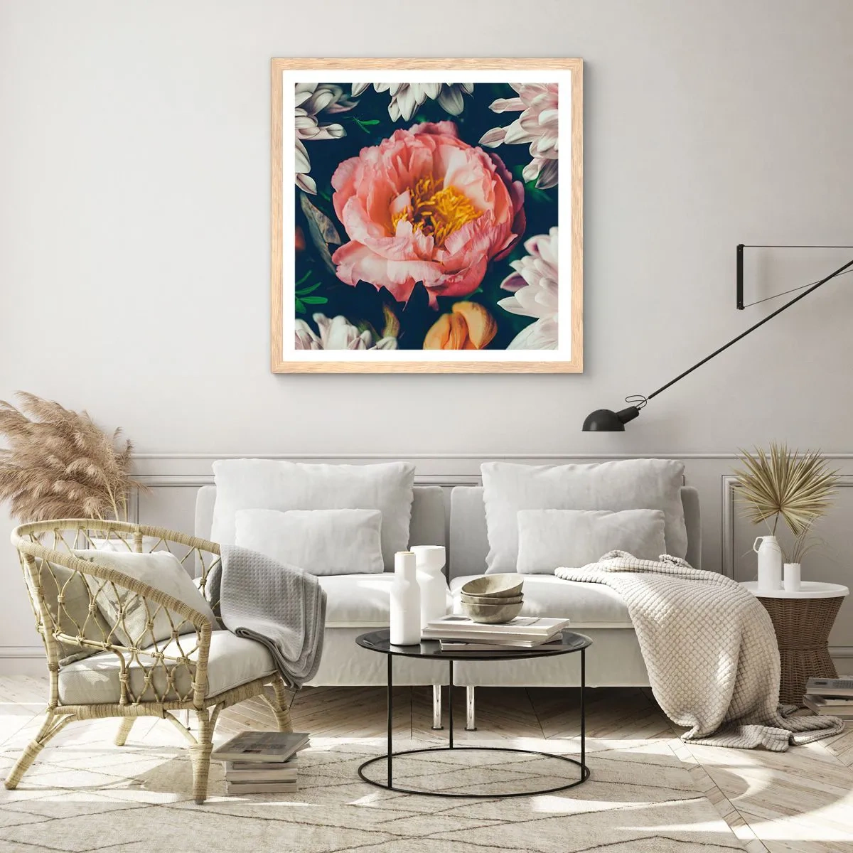 Poster in einem Rahmen aus heller Eiche - Mit barocker Pracht - 50x50 cm