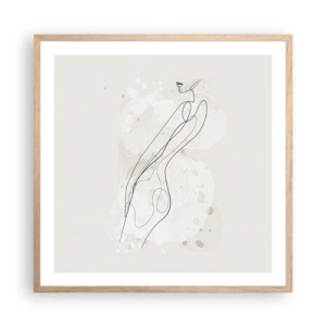 Poster in einem Rahmen aus heller Eiche - Der Blick schweift - 60x60 cm