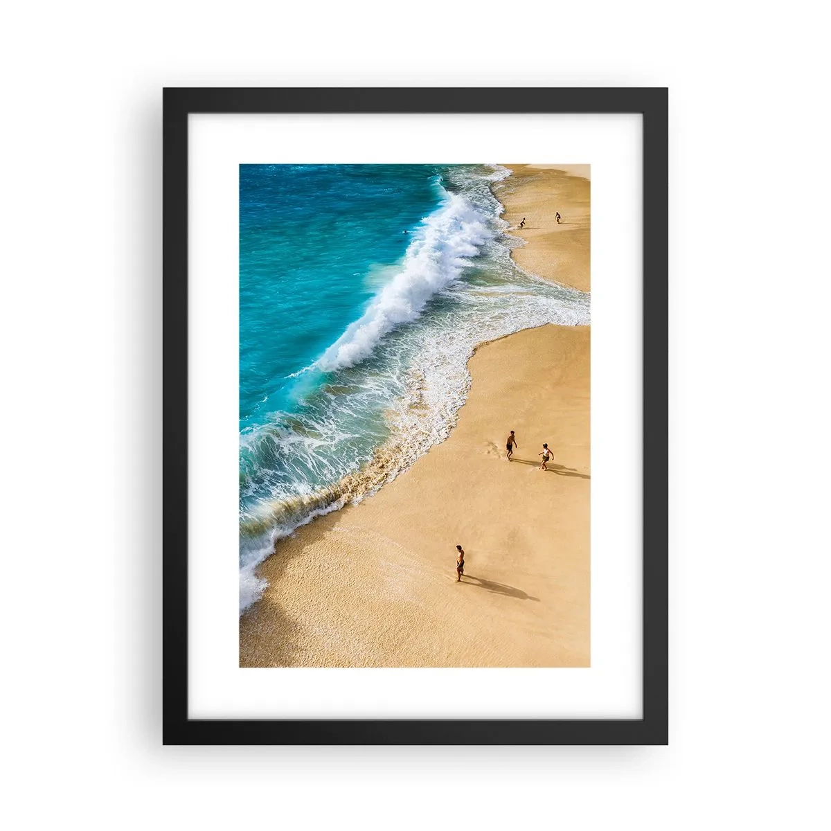 Poster in einem schwarzem Rahmen - Und dann die Sonne, der Strand… - 30x40 cm