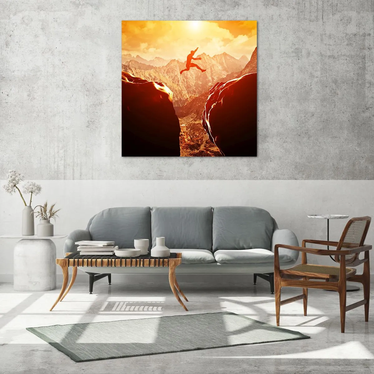 Glasbild - Bild auf glas - Grenzen überschreiten - 70x70 cm