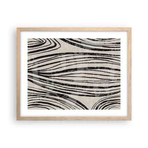 Poster in einem Rahmen aus heller Eiche - Linienpool - 50x40 cm