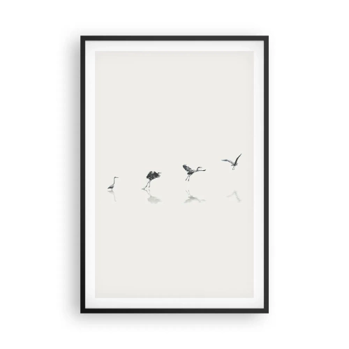 Poster in einem schwarzem Rahmen - Vier einfache Schritte - 61x91 cm