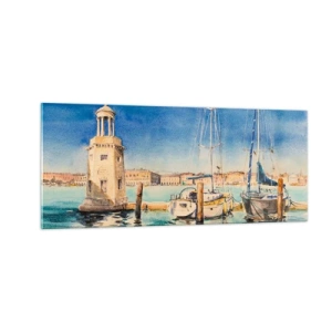 Glasbild - Bild auf glas - Sonnige Lagune - 100x40 cm