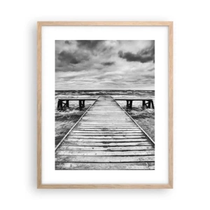 Poster in einem Rahmen aus heller Eiche - Ich warte darauf, dass der Wind wegjagt... - 40x50 cm