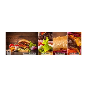 Fototapeten Muster Selbstklebend Deluxe Sticker - Die verbotene Frucht - Gastronomie, Hamburger, Burger - 100x30 cm