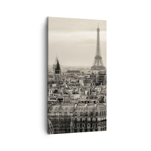 Bild auf Leinwand - Leinwandbild - Über den Dächern von Paris - 45x80 cm