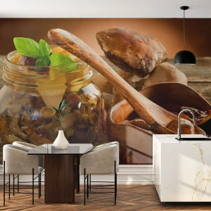 Fototapete Premium Sand - Ob frisch oder gesalzen, oder in der Herbstsaison ... - Gastronomie, Pilze, Küche - 500x350 cm