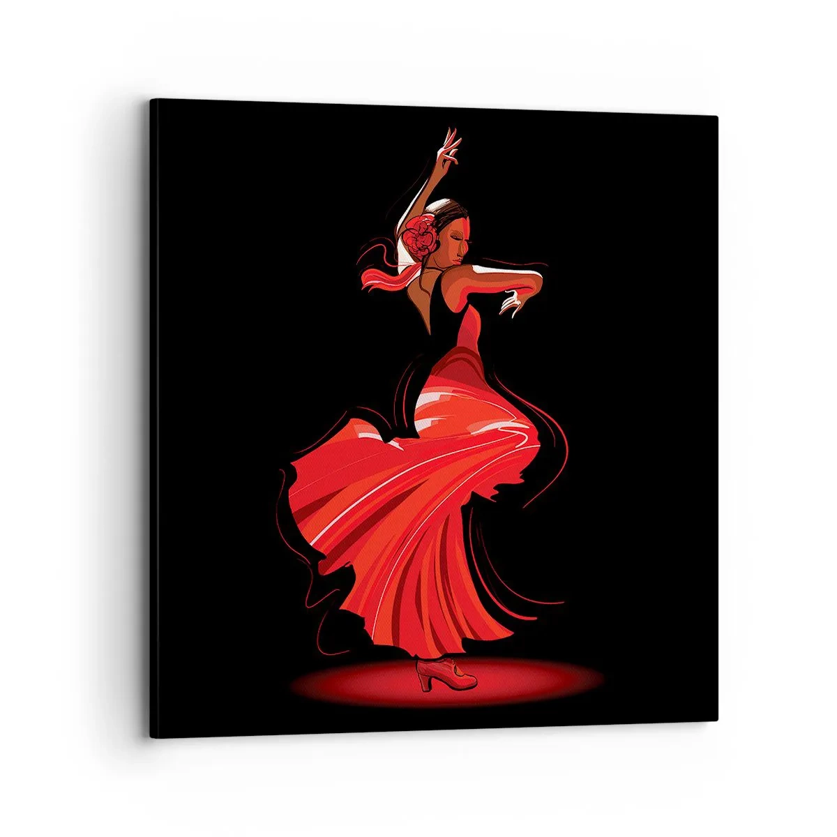 Bild auf Leinwand - Leinwandbild - Der feurige Geist des Flamenco - 70x70 cm