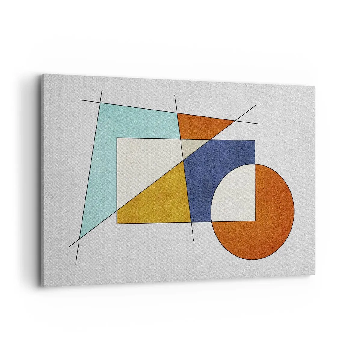 Bild auf Leinwand - Leinwandbild - Eine modernistische Komposition aus geometrischen Formen und Farben - 120x80cm - Abstraktion: modernistisches Spiel - Moderne Wanddekoration für Wohnzimmer und Schlafzimmer ARTTOR