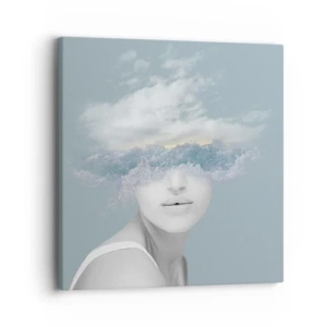 Bild auf Leinwand - Leinwandbild - Mit dem Kopf in den Wolken - 30x30 cm