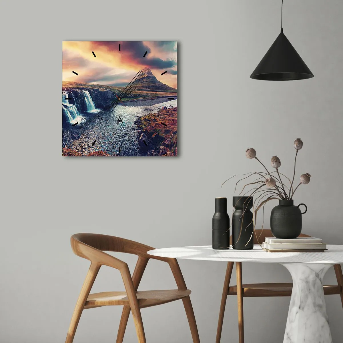 Wanduhr - Glasuhr - In der Majestät der Natur - 30x30 cm