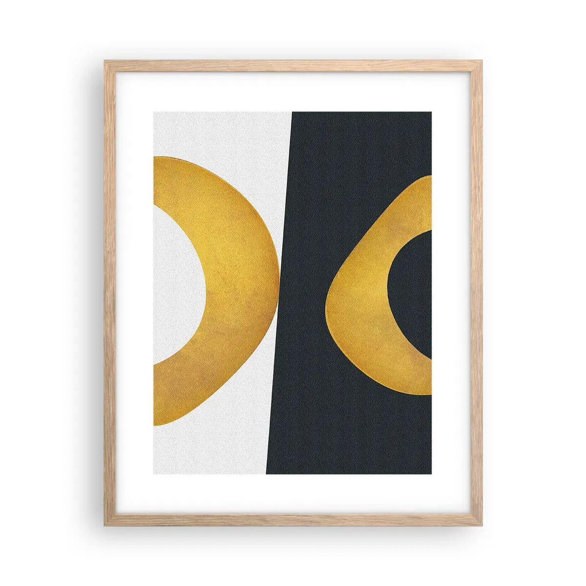 Poster in einem Rahmen aus heller Eiche - Erstens: Gold - 40x50 cm