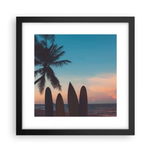 Poster in einem schwarzem Rahmen - Morgen wird es auch lustig - 30x30 cm