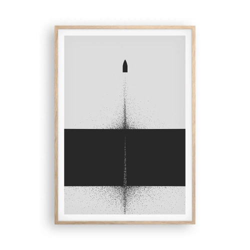 Poster in einem Rahmen aus heller Eiche - Direkt zum Ziel - 70x100 cm