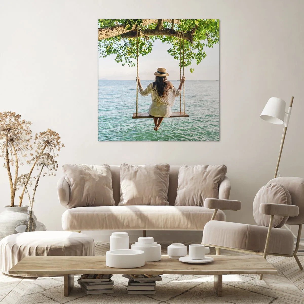 Bild auf Leinwand - Leinwandbild - Das Leben ist wunderschön - 60x60 cm