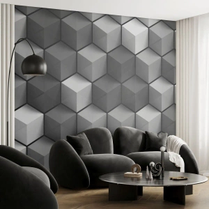 Fototapete Premium Canvas - Kubistisches Puzzle - 3D, Würfel, Modern - 150x105 cm