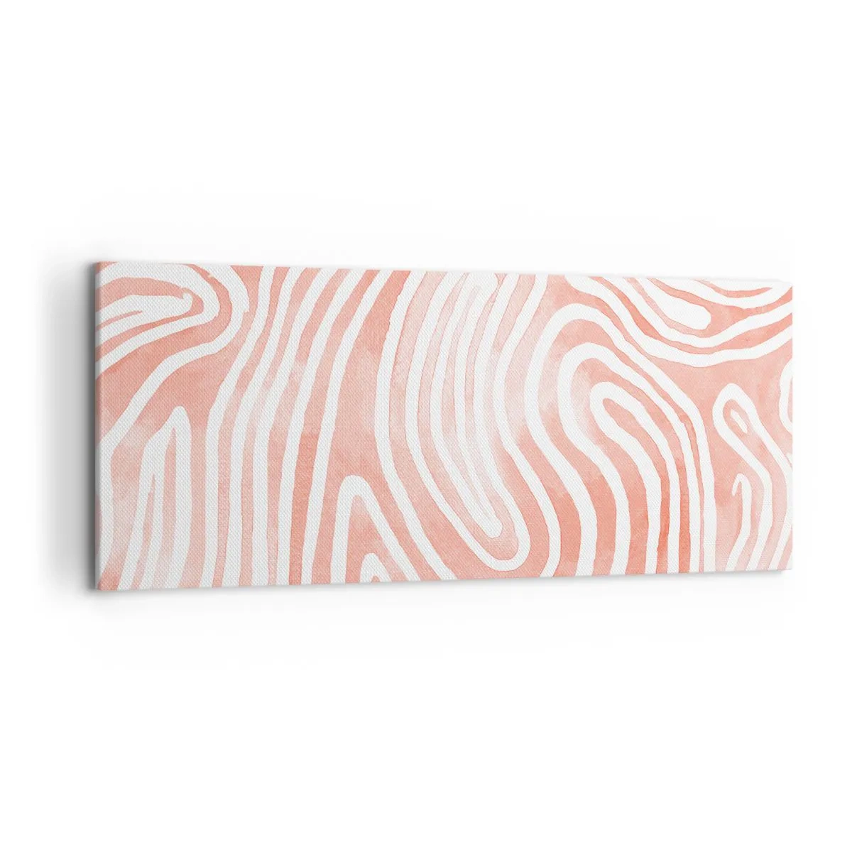 Bild auf Leinwand - Leinwandbild - Abstraktes Muster in Rosa- und Weißtönen - 120x50cm - Im Korallenlabyrinth - Moderne Wanddekoration für Wohnzimmer und Schlafzimmer ARTTOR