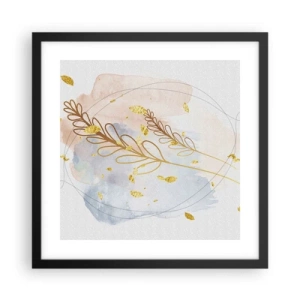 Poster in einem schwarzem Rahmen - Goldenr Hauch - 40x40 cm