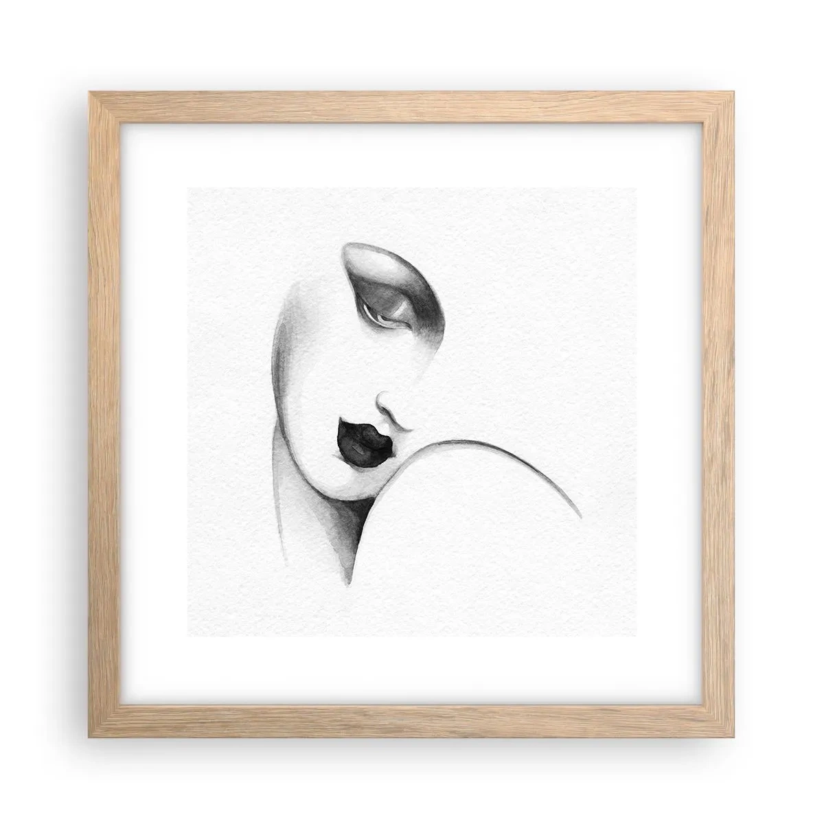 Poster in einem Rahmen aus heller Eiche - Im Stil von Łempicka - 30x30 cm