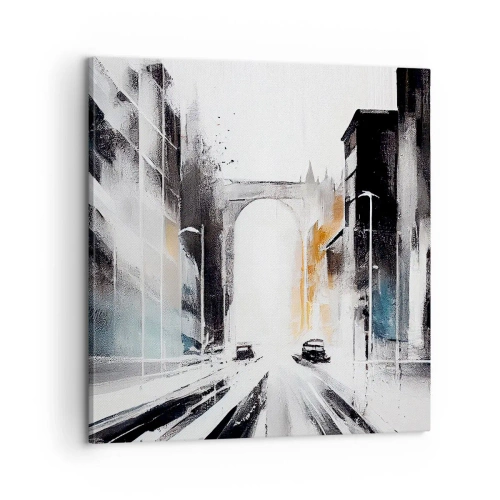 Bild auf Leinwand - Leinwandbild - Stadtstudie: Architektur und Bewegung - 60x60 cm