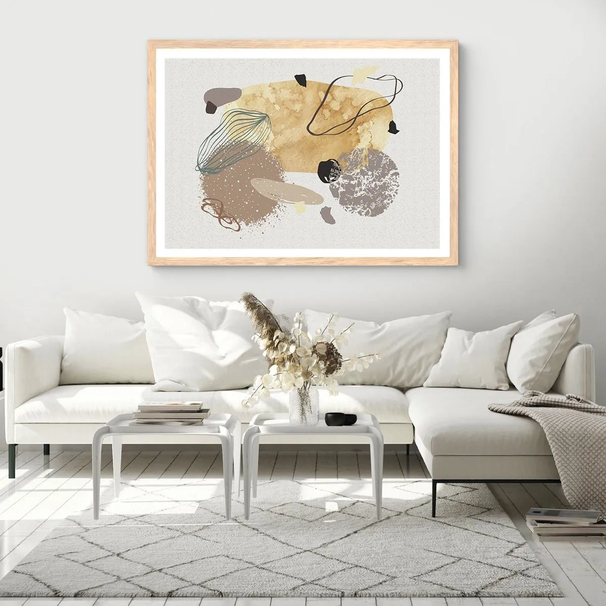 Poster in einem Rahmen aus heller Eiche - Angewandte Plumkologie - 100x70 cm