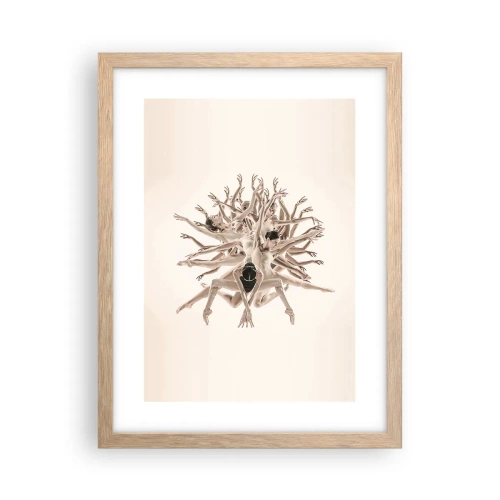 Poster in einem Rahmen aus heller Eiche - Aufblühen im Tanz - 30x40 cm