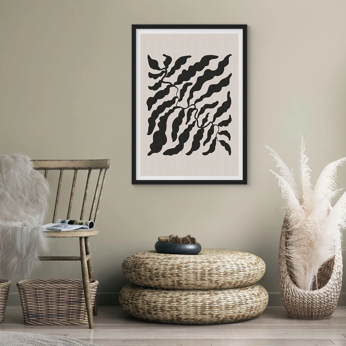 Poster in einem schwarzem Rahmen - Natur des Quadrats - 70x100 cm