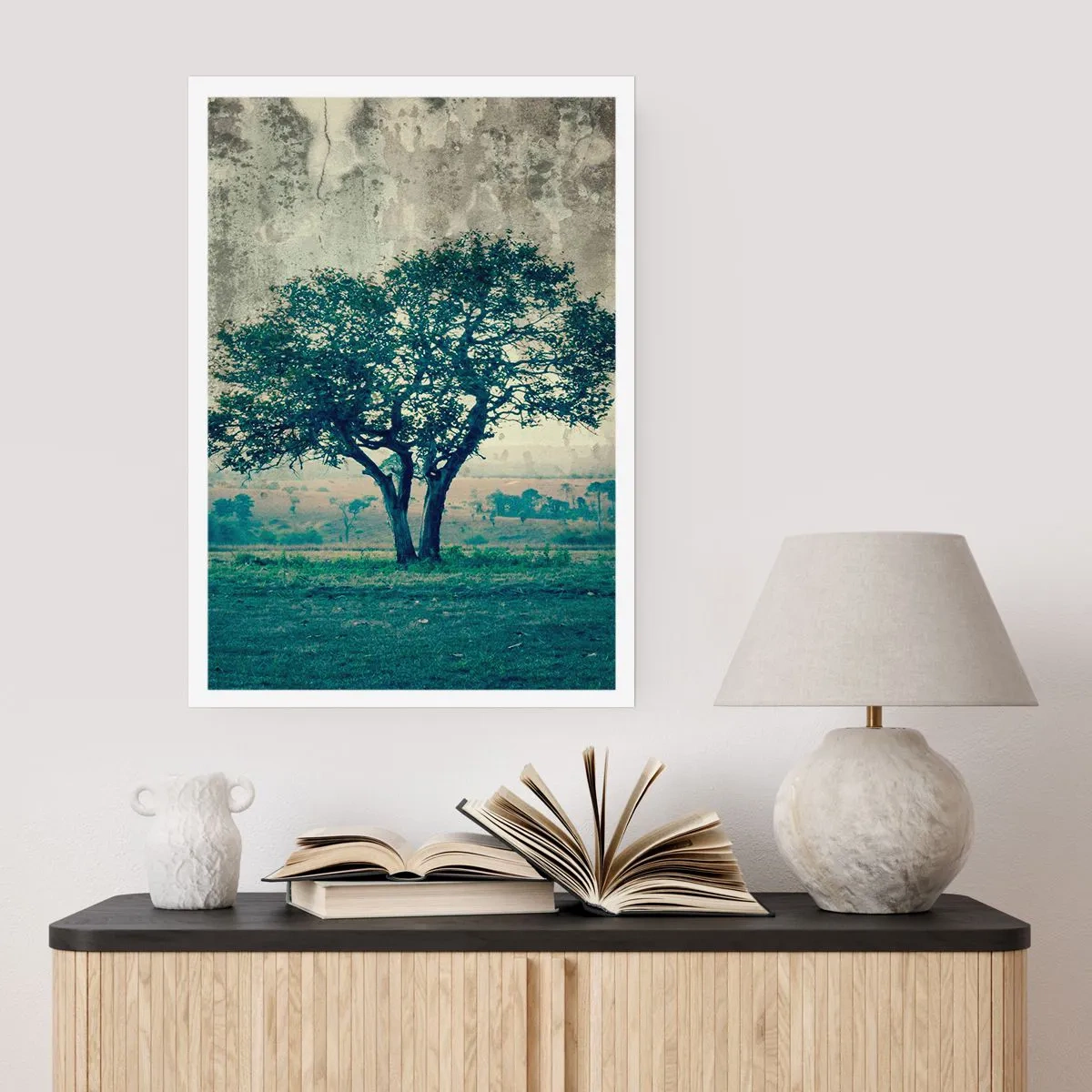Poster - Ein Apfelbaum auf blauem Feld? - 40x50 cm