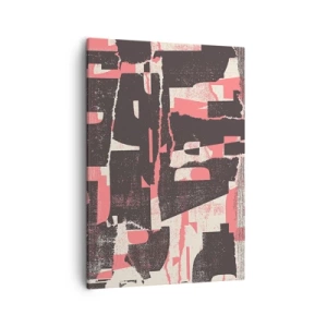 Bild auf Leinwand - Leinwandbild - Eine abstrakte Komposition in Rosa- und Brauntönen. - 50x70cm - All dieser Lärm - Moderne Wanddekoration für Wohnzimmer und Schlafzimmer ARTTOR