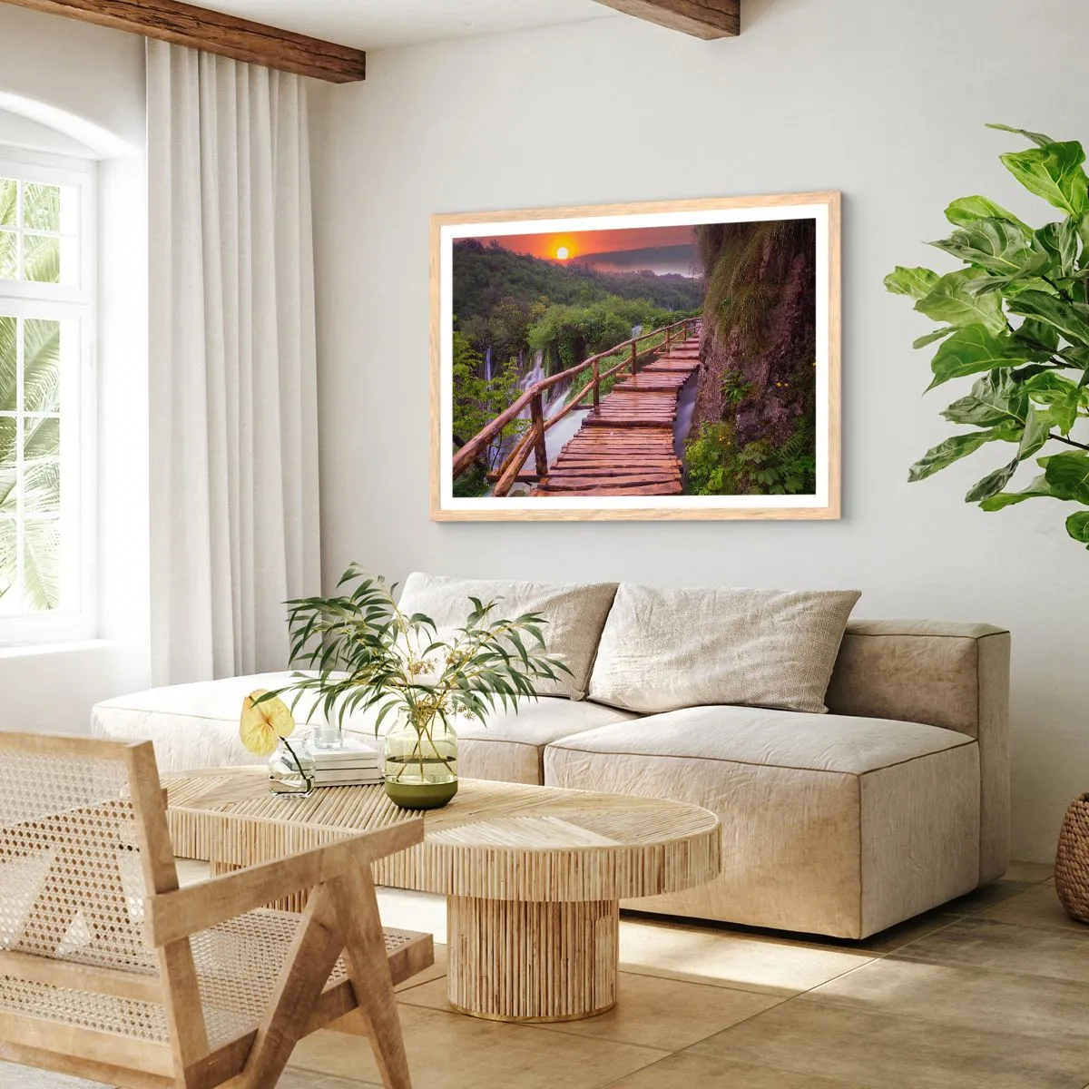 Poster in einem Rahmen aus heller Eiche - Schönheit jenseits des Glaubens - 50x40 cm
