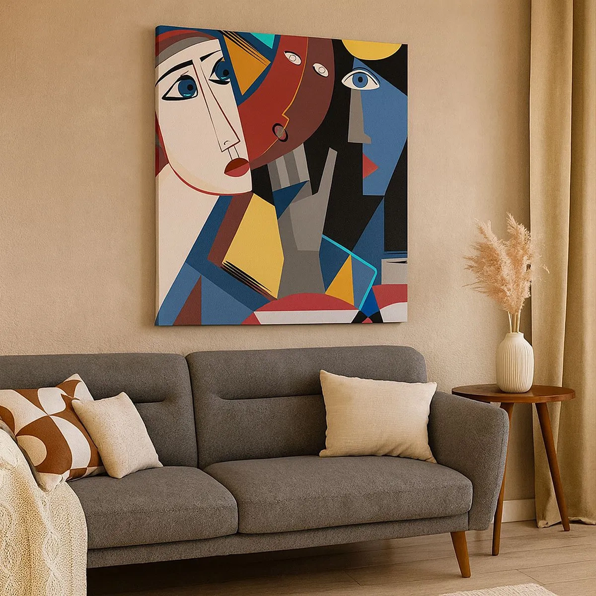 Bild auf Leinwand - Leinwandbild - Gespräch zwischen Kubisten - 30x30 cm