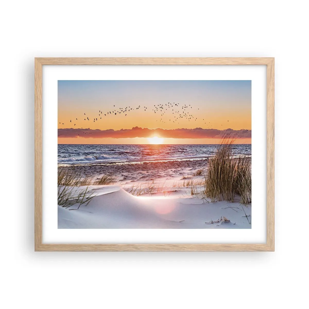 Poster in einem Rahmen aus heller Eiche - Horizontale Landschaft - 50x40 cm