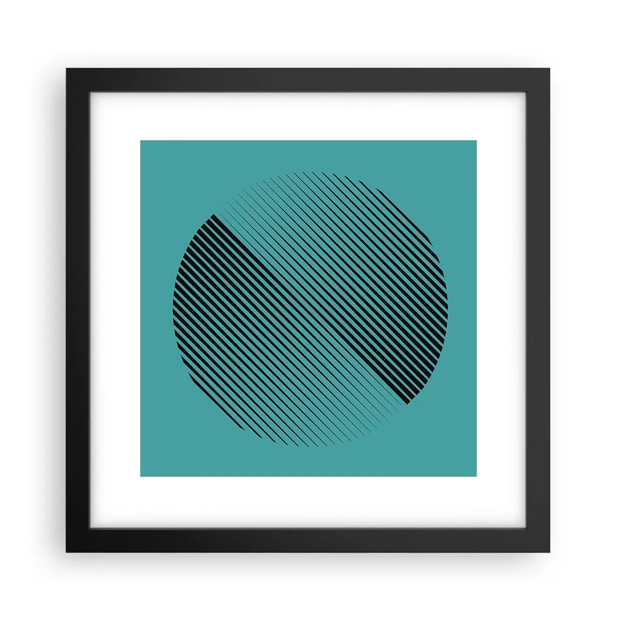 Poster in einem schwarzem Rahmen - Kreis – eine geometrische Variante - 30x30 cm