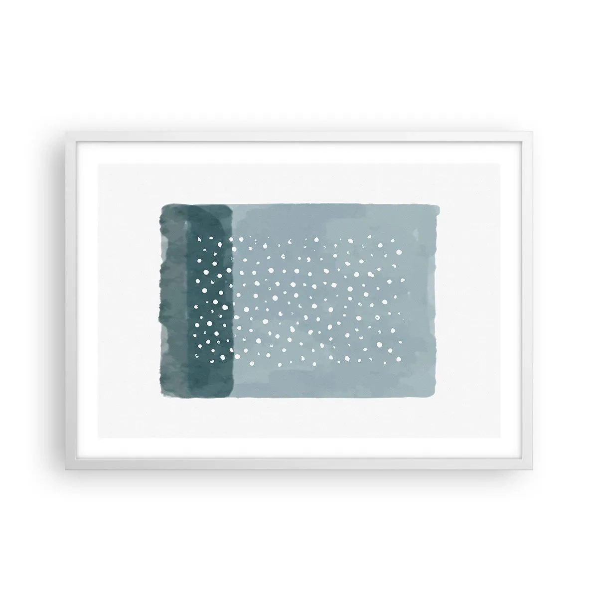 Poster in einem weißen Rahmen - Auf Blau gewachsen - 70x50 cm