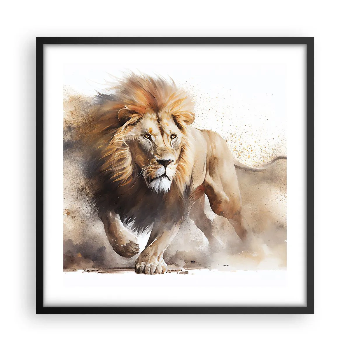 Poster in einem schwarzem Rahmen - Der König zog um - 50x50 cm