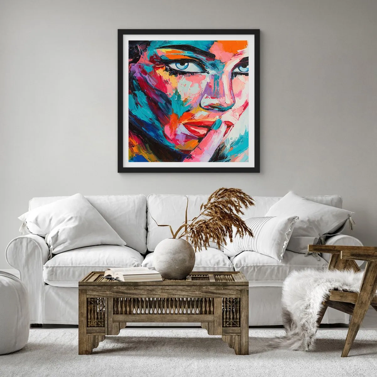 Poster in einem schwarzem Rahmen - Unser erstes Geheimnis - 60x60 cm