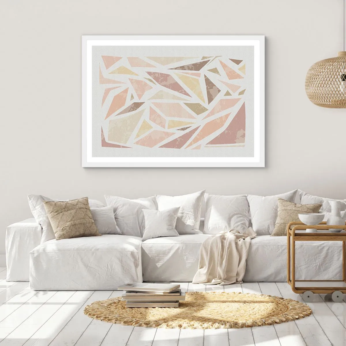 Poster in einem weißen Rahmen - Buntglas-Komposition - 70x50 cm