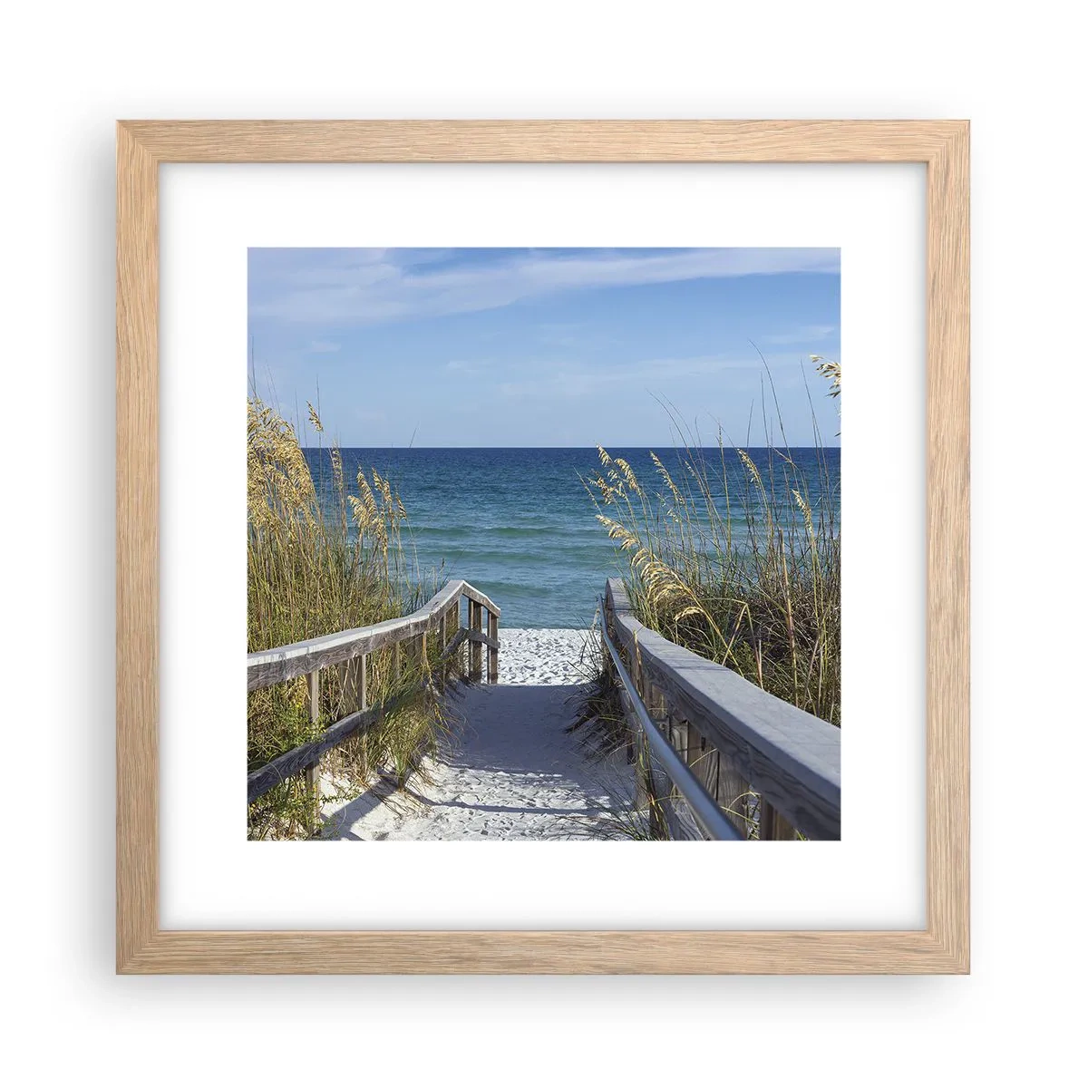 Poster in einem Rahmen aus heller Eiche - In der Sonne, im Wind - 30x30 cm