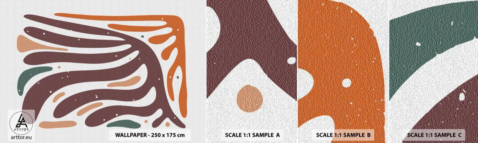 Fototapeten Muster Selbstklebend Deluxe Sticker - Strahlende organische Komposition - Boho, Minimalismus, Stück - 100x30 cm