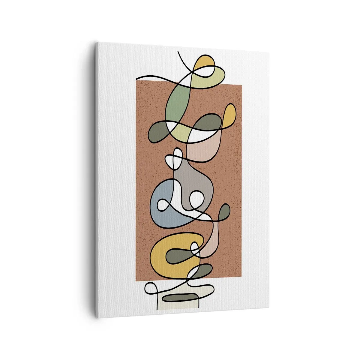 Bild auf Leinwand - Leinwandbild - Bunte Abstraktion mit Punkten und Linien - 50x70cm - Abstraktion, die ein Lächeln wert ist - Moderne Wanddekoration für Wohnzimmer und Schlafzimmer ARTTOR