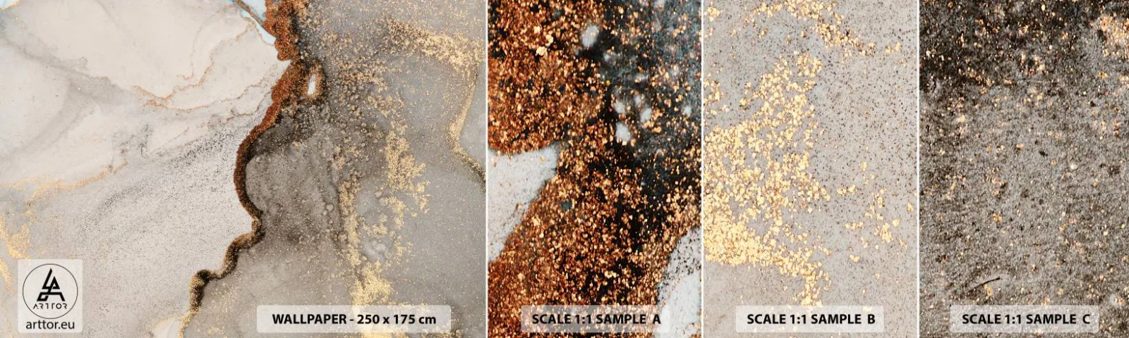 Fototapeten Muster Selbstklebend Deluxe Sticker - An der Grenze der Farben - Abstraktion, Stück, Moderne Kunst - 100x30 cm