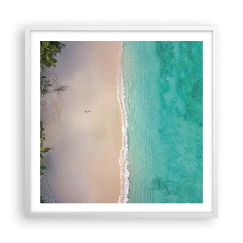 Poster in einem weißen Rahmen - Paradiesstrand - 60x60 cm
