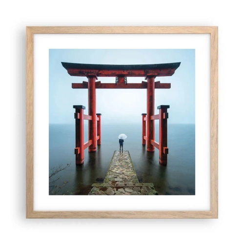 Poster in einem Rahmen aus heller Eiche - Japanische Träumerei - 40x40 cm