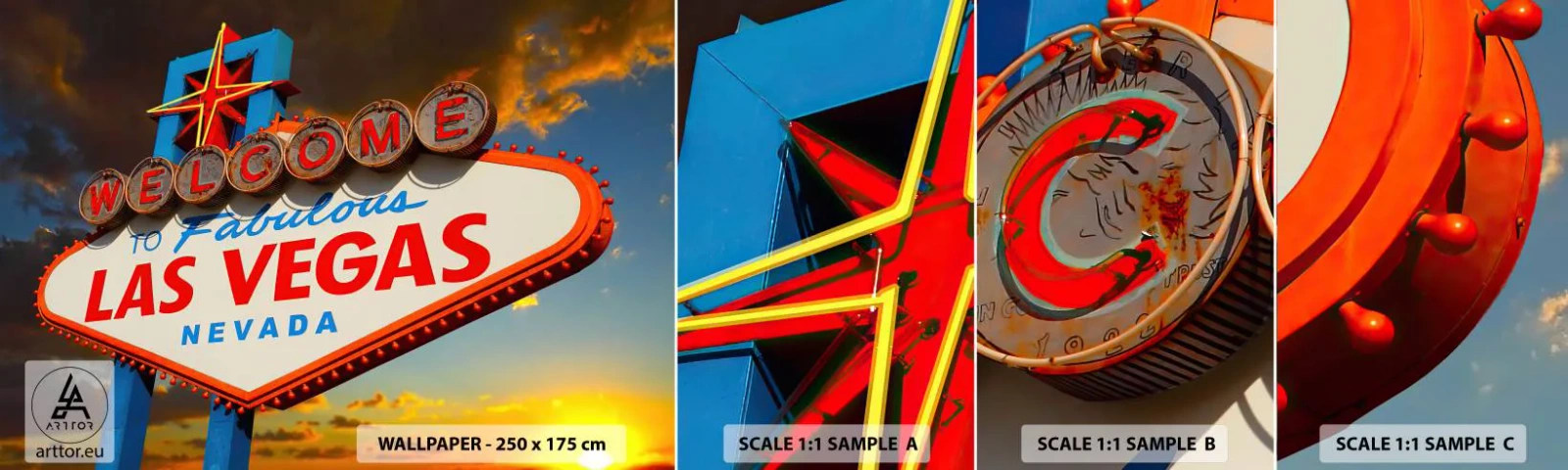 Fototapetenmuster Standard Eco - Für ein Lächeln des Schicksals - Reisen, Las Vegas, Stadt - 100x30 cm