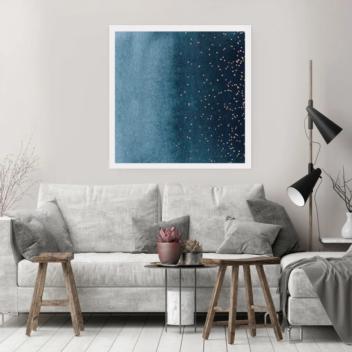 Poster - Komposition - blaue Phasen - 50x50 cm