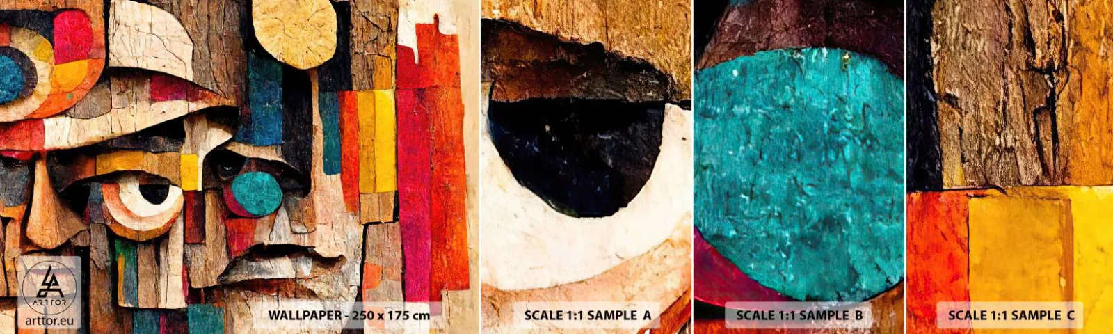 Fototapeten Muster Selbstklebend Deluxe Sticker - Ich sehe dich… - Abstraktion, Holz, Skulptur - 100x30 cm